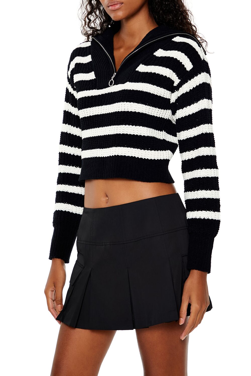 Striped Half-Zip Sweater