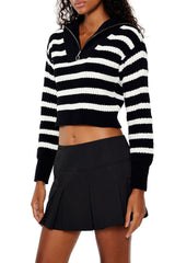 Striped Half-Zip Sweater