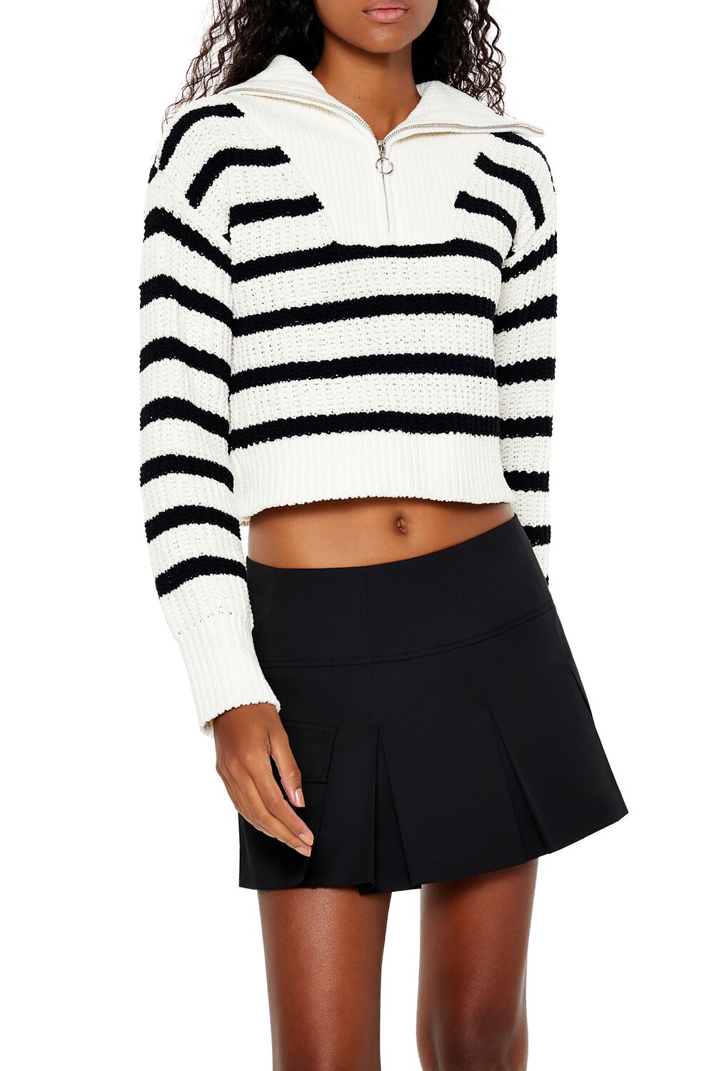 Striped Half-Zip Sweater