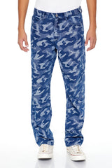 Camo Mid-Rise Straight Jeans