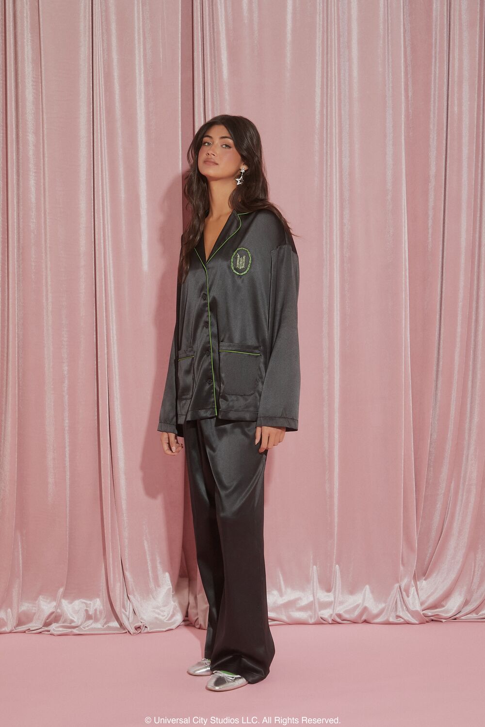 Wicked Satin Pajama Shirt & Shorts Set