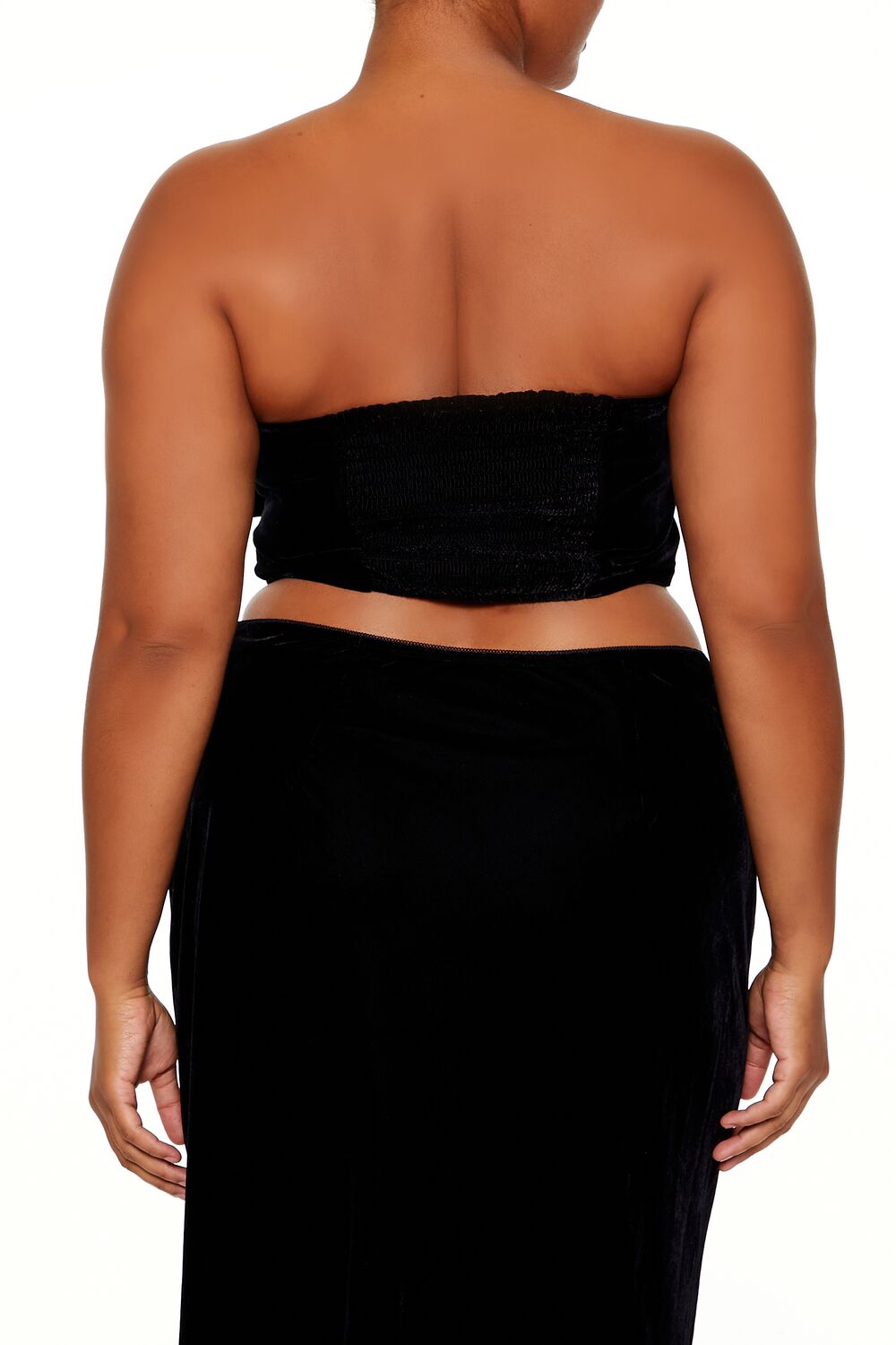 Plus Size Velvet Bow Tube Top