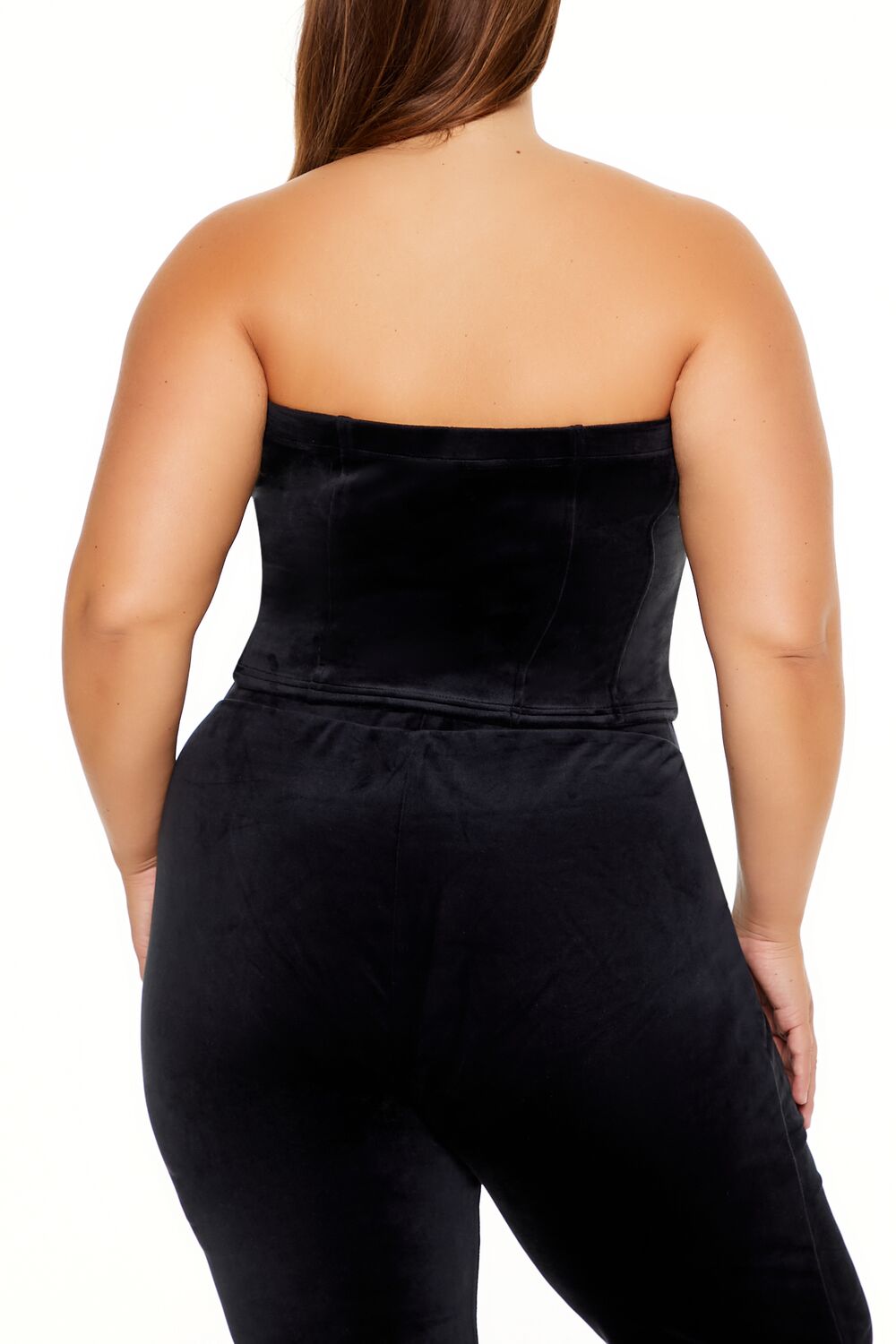 Plus Size Velour Cropped Tube Top