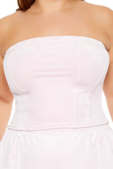 Plus Size Velour Cropped Tube Top