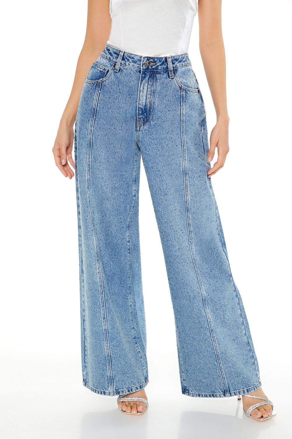 Rhinestone High-Rise Jeans