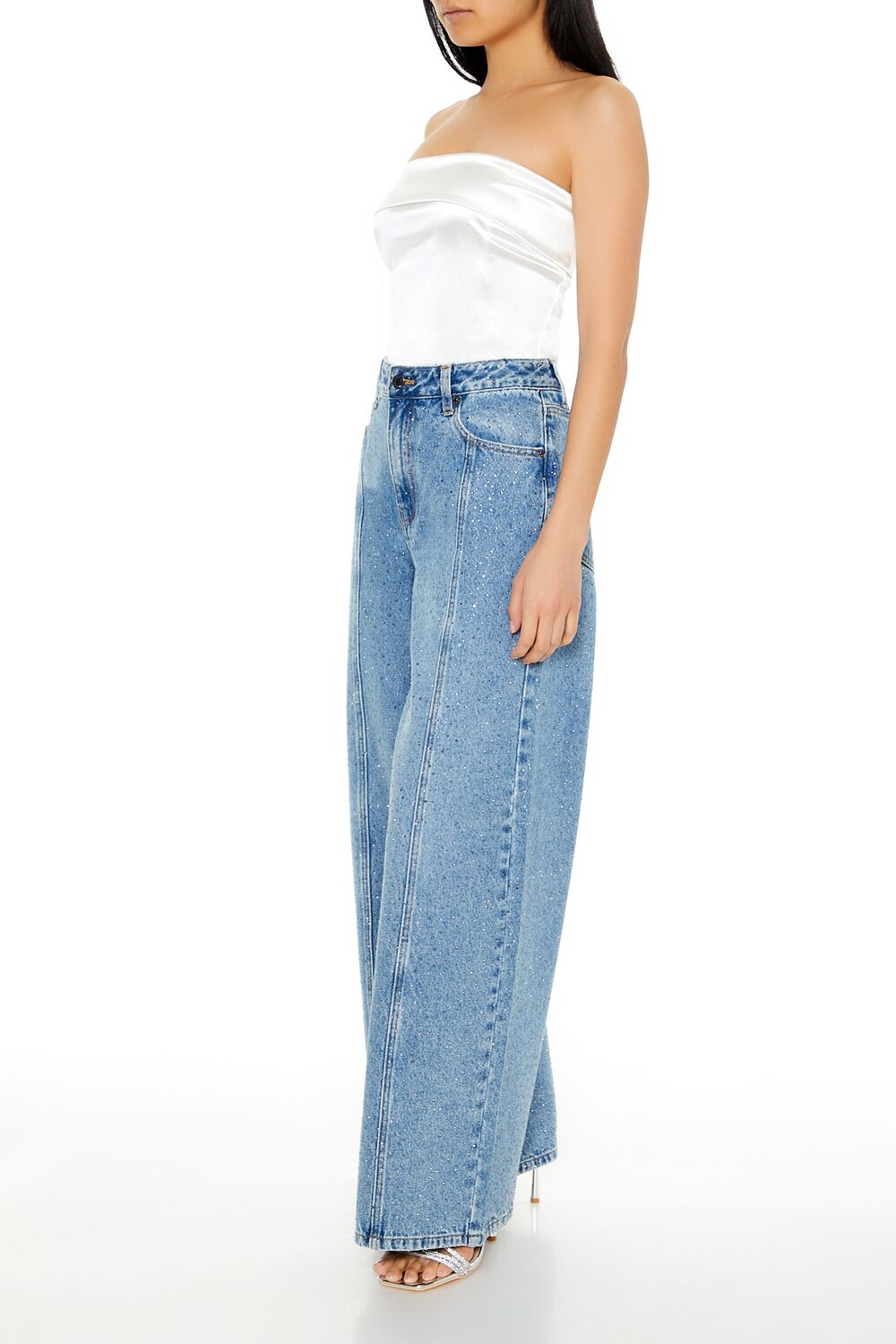 Rhinestone High-Rise Jeans