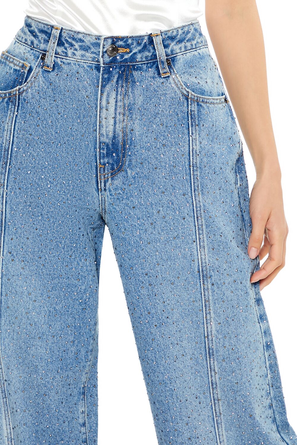 Rhinestone High-Rise Jeans