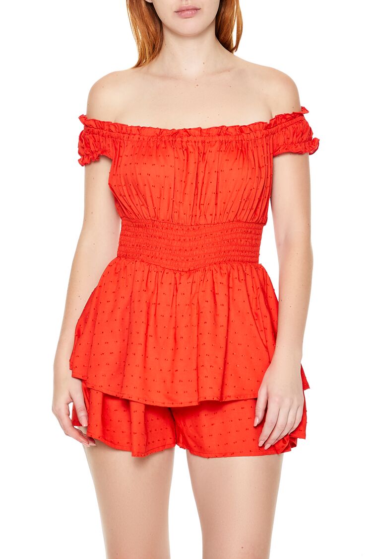 Layered Off-the-Shoulder Romper