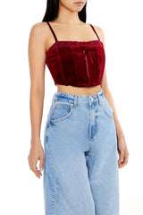 Velvet Bustier Cropped Cami