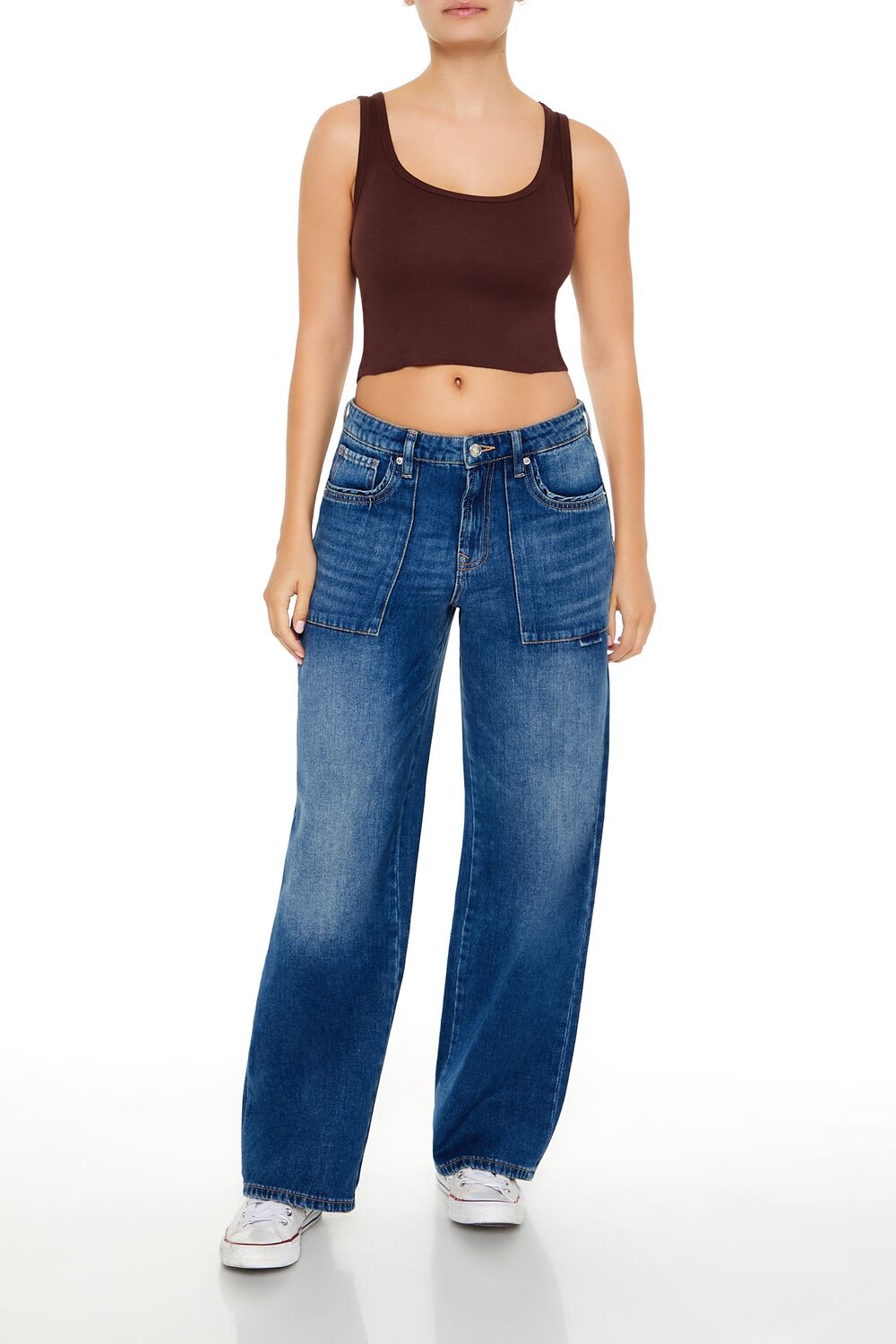 Cotton-Blend Cropped Tank Top
