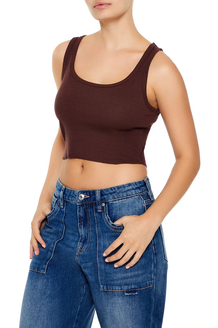 Cotton-Blend Cropped Tank Top