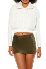 Faux Shearling Cropped Vest