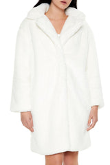 Faux Fur Open-Front Longline Coat