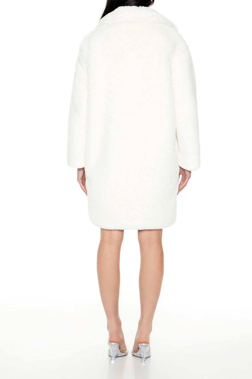 Faux Fur Open-Front Longline Coat