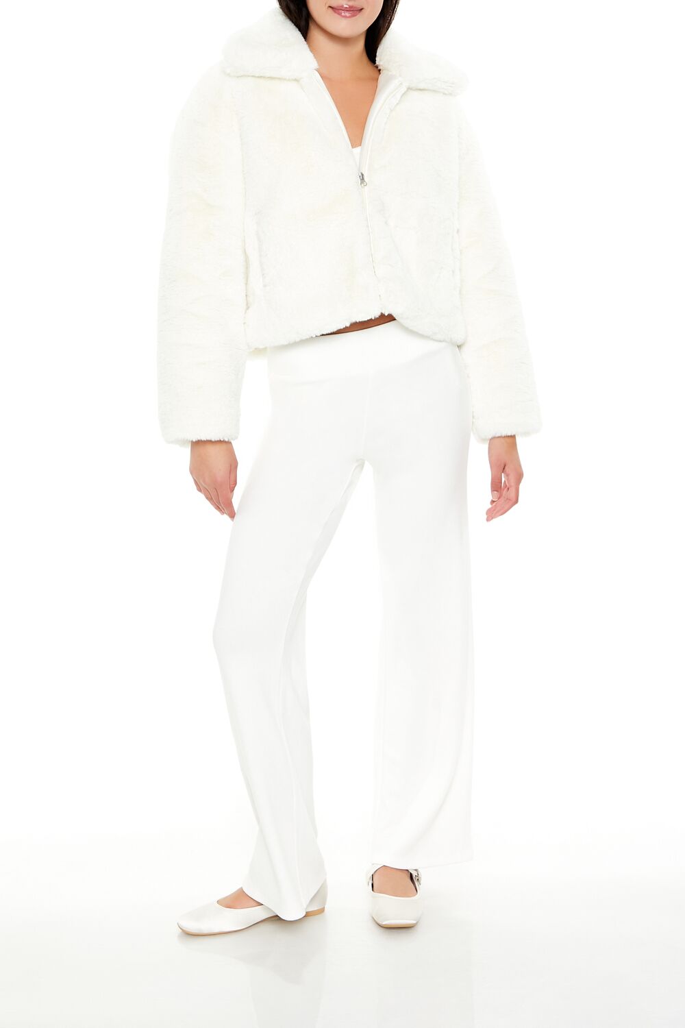 Faux Fur Zip-Up Coat