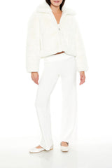 Faux Fur Zip-Up Coat