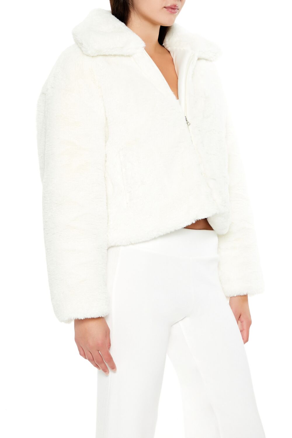 Faux Fur Zip-Up Coat
