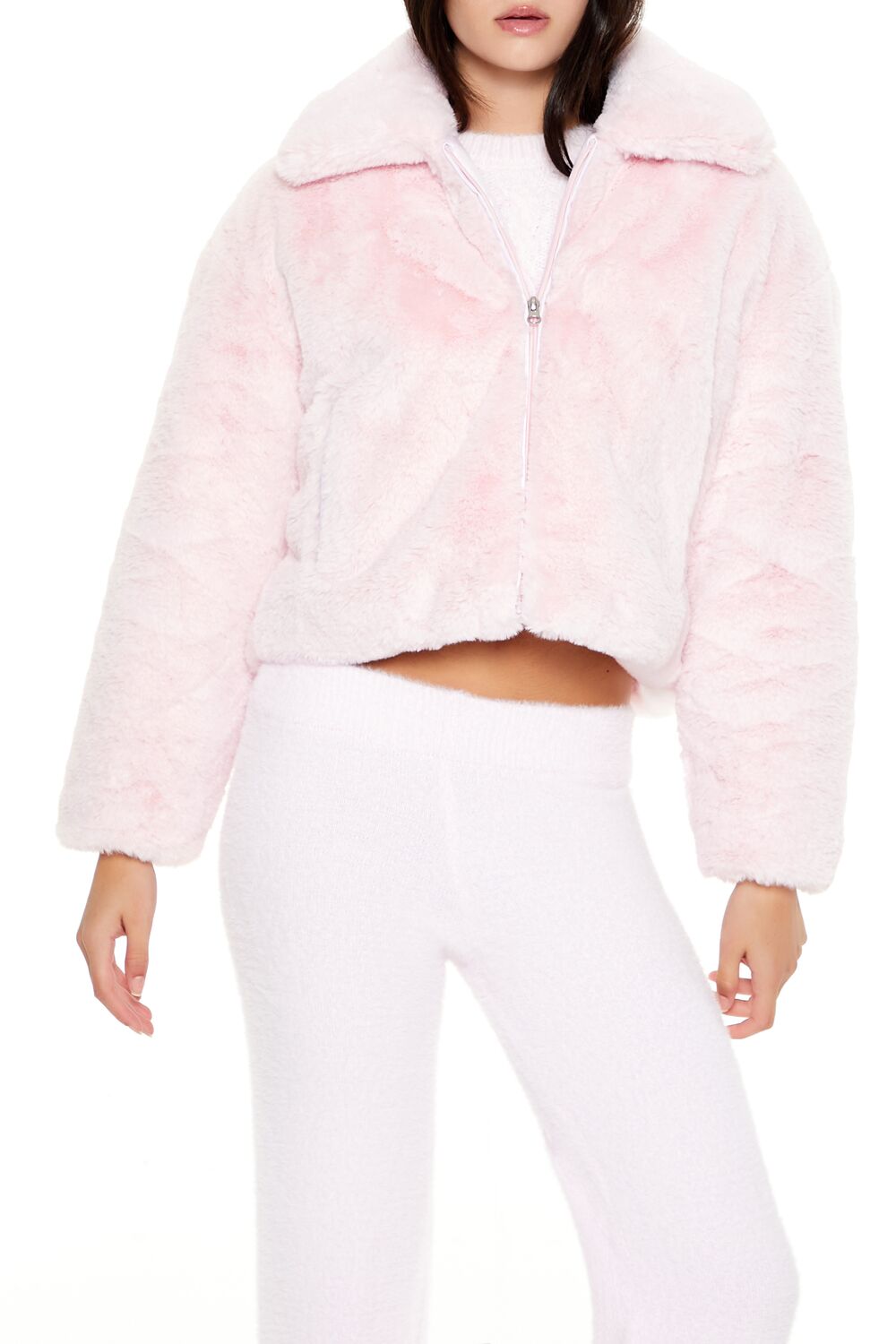 Faux Fur Zip-Up Coat