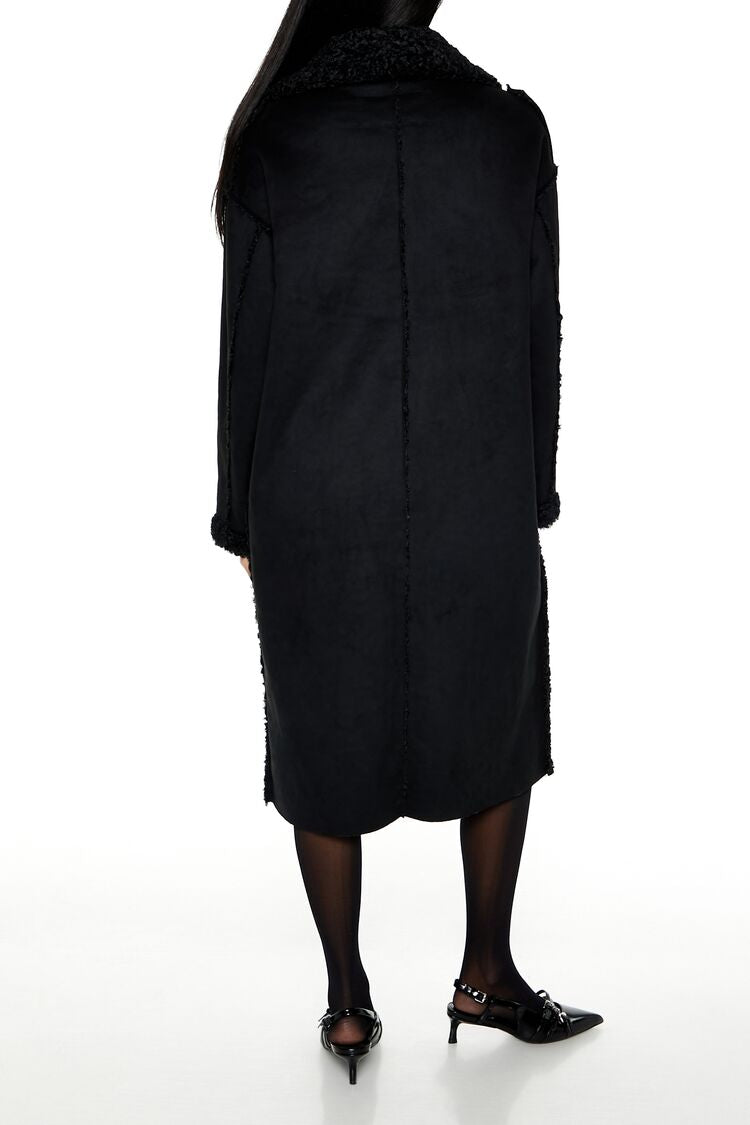 Faux Shearling & Suede Coat