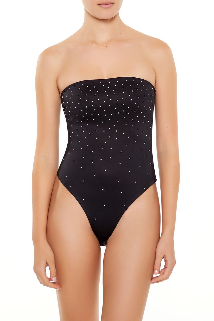 Contour Sculpt Rhinestone Tube Bodysuit
