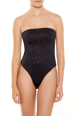 Contour Sculpt Rhinestone Tube Bodysuit
