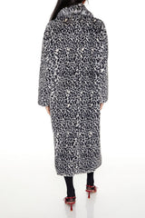 Faux Fur Leopard Longline Coat
