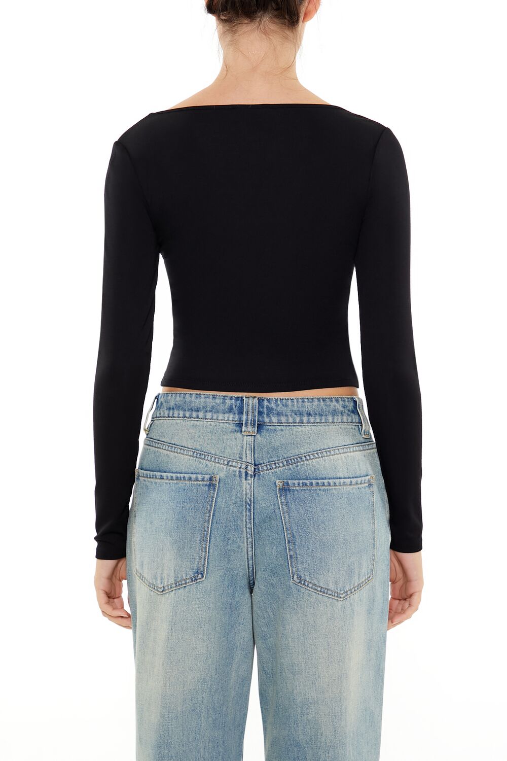 Square-Neck Long-Sleeve Top