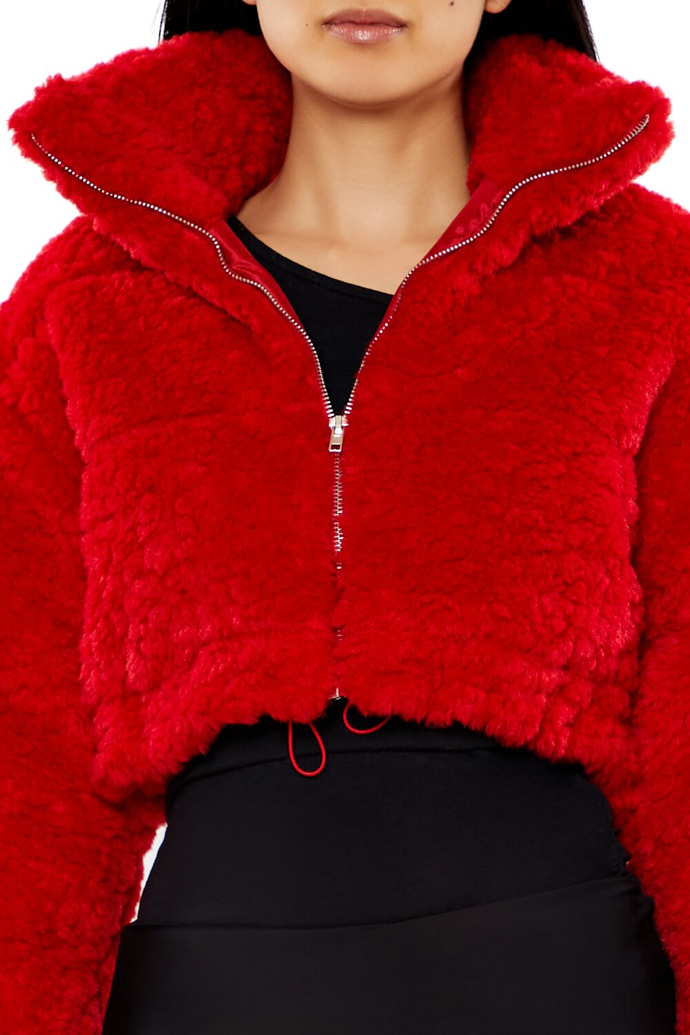 Cropped Faux Shearling Jacket