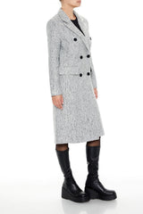 Herringbone Double-Breasted Coat