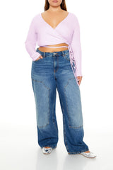 Plus Size Wrap Crop Top