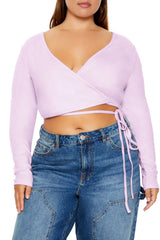 Plus Size Wrap Crop Top