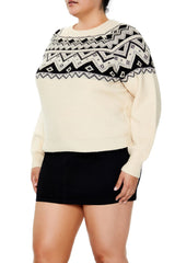Plus Size Geo Print Sweater