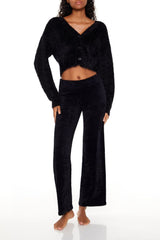 Fuzzy Knit Cardigan Sweater