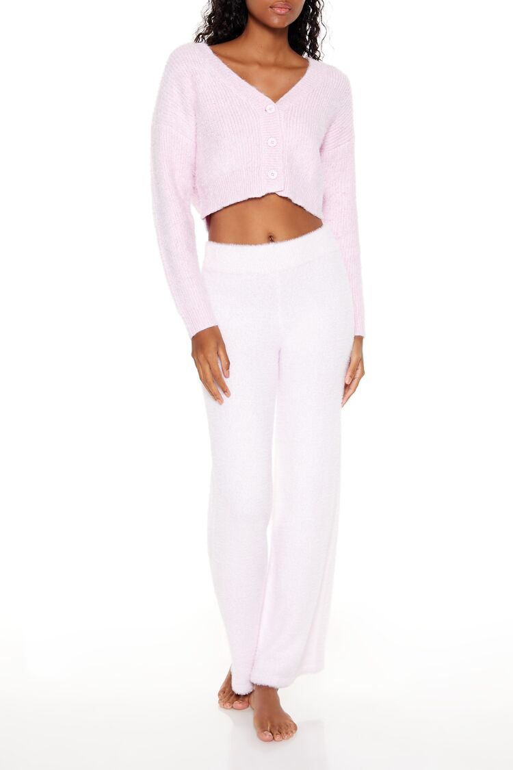Fuzzy Knit Cardigan Sweater
