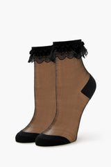 Lace-Trim Mesh Crew Socks