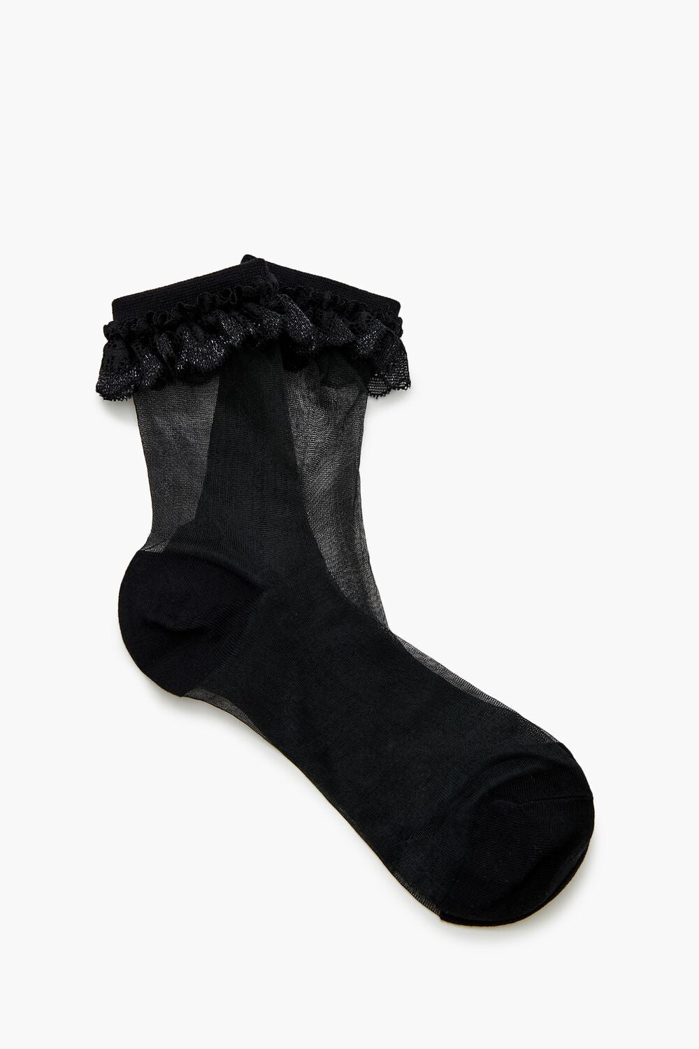 Lace-Trim Mesh Crew Socks