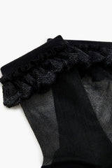Lace-Trim Mesh Crew Socks