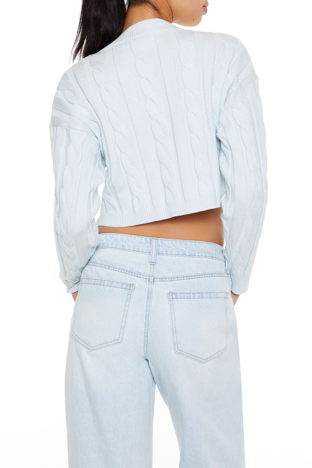 Cropped Cable Knit Sweater