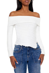Ribbed Off-the-Shoulder Sweater