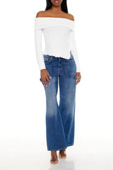 Ribbed Off-the-Shoulder Sweater