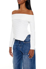 Ribbed Off-the-Shoulder Sweater