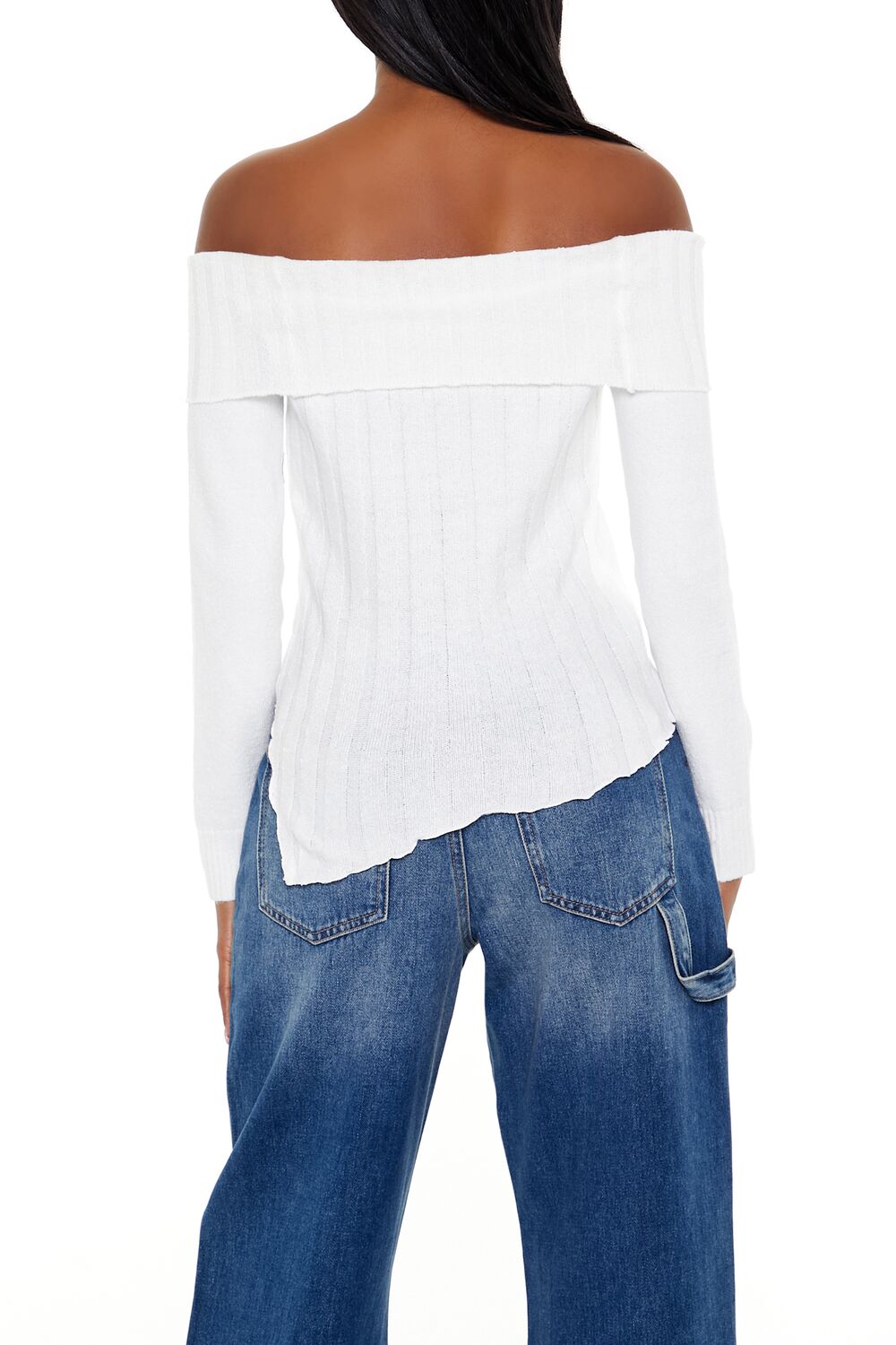 Ribbed Off-the-Shoulder Sweater
