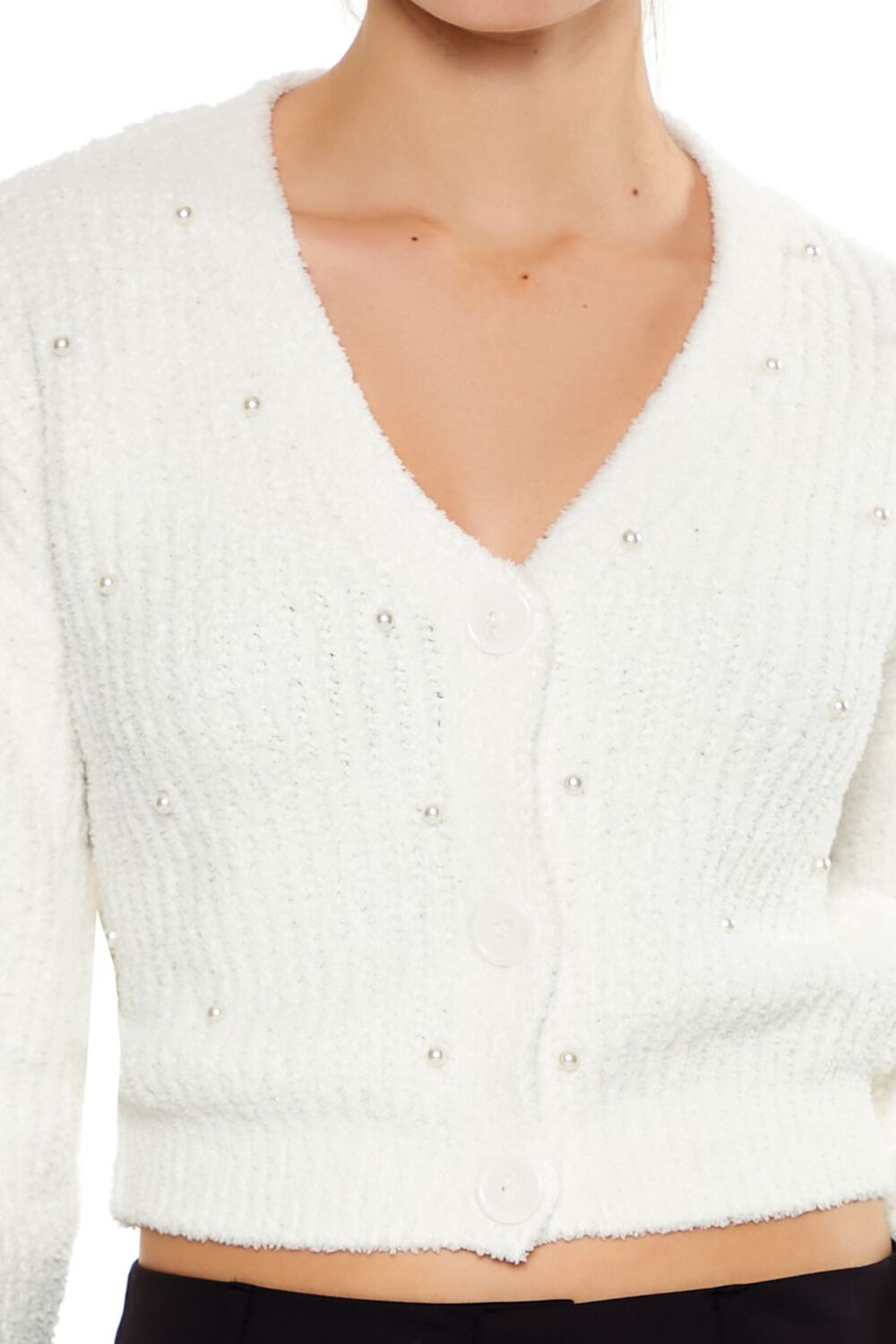 Faux Pearl Cardigan Sweater