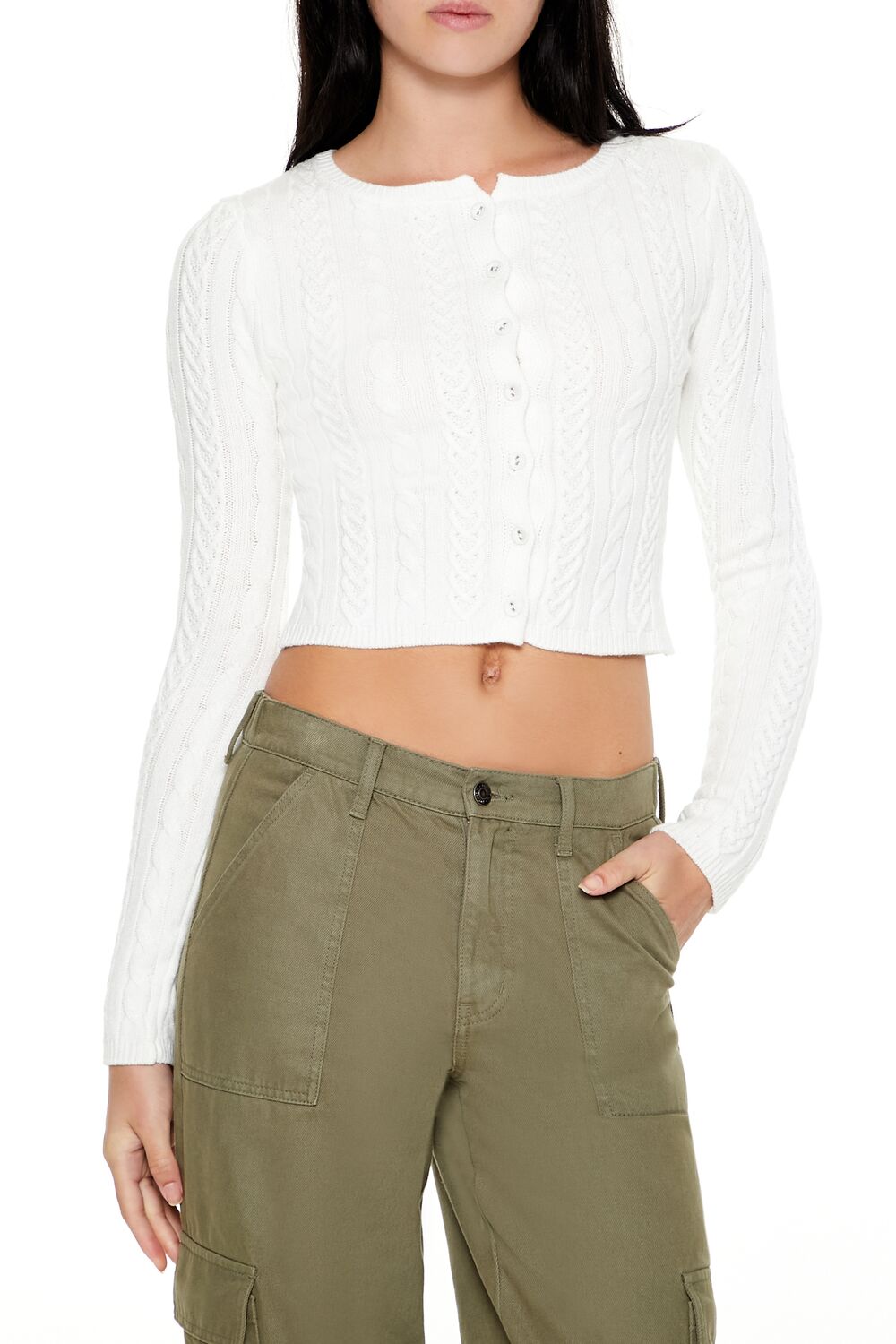 Cable Knit Cardigan Sweater