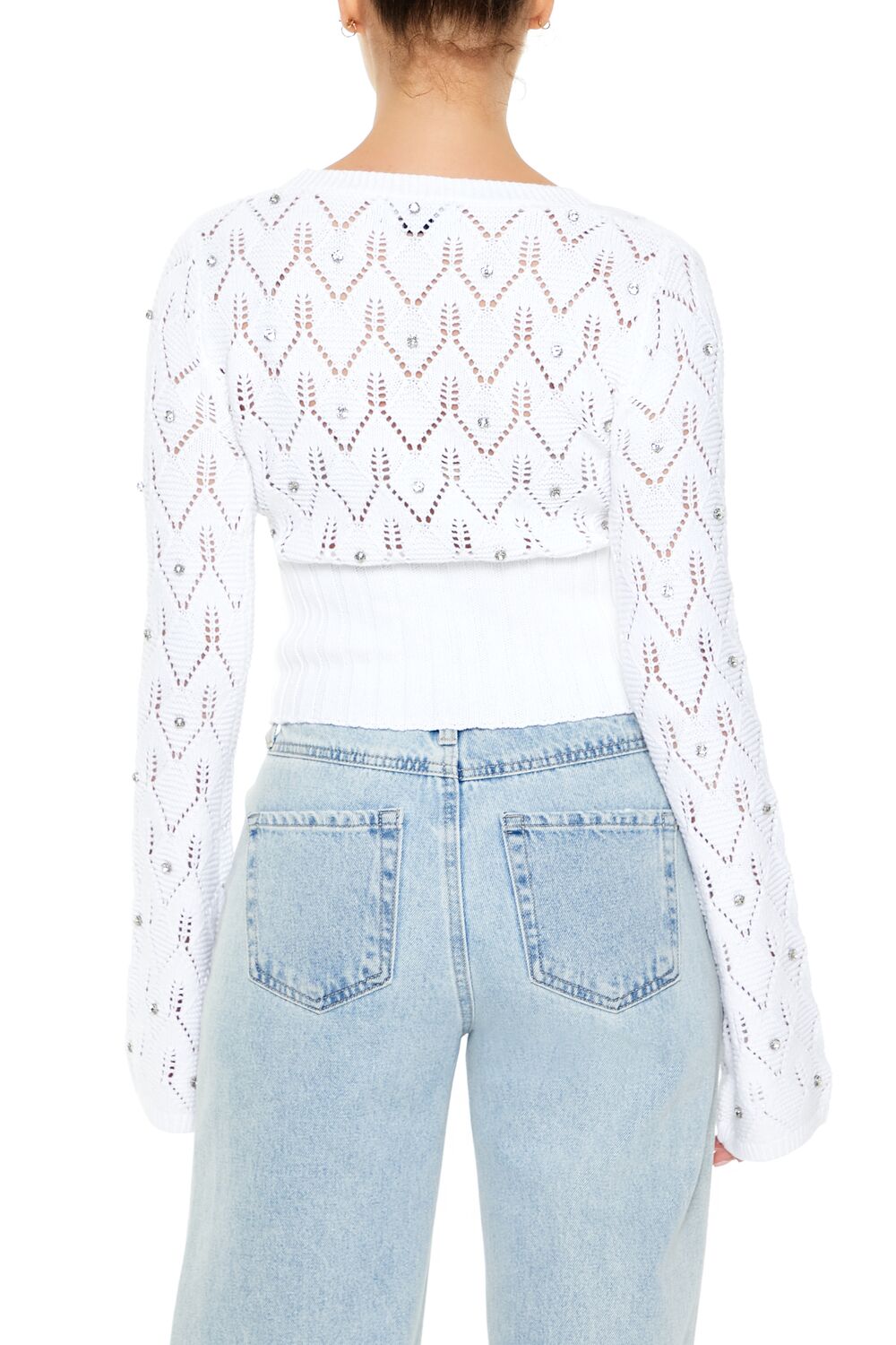 Rhinestone Cropped Sweater