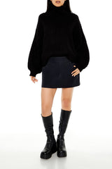 Turtleneck Drop-Sleeve Sweater