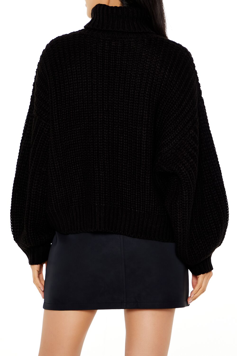 Turtleneck Drop-Sleeve Sweater