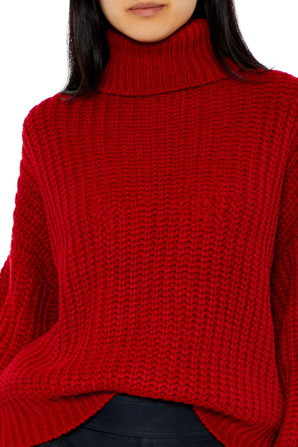 Turtleneck Drop-Sleeve Sweater