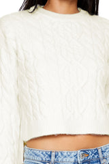 Cropped Cable Knit Sweater