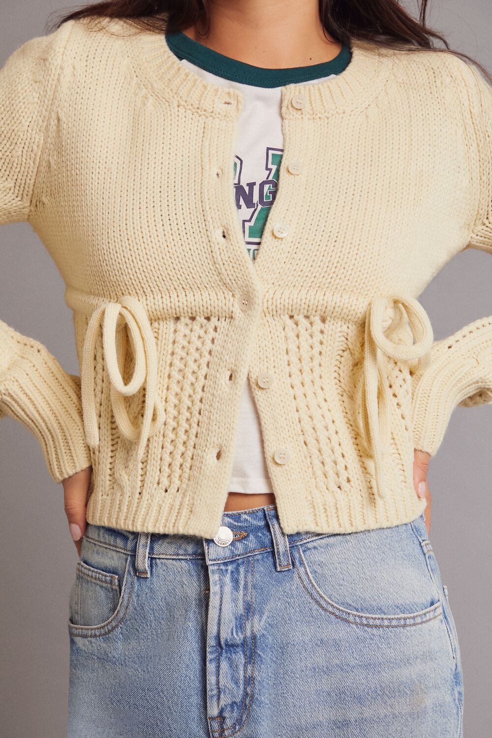 Tie-Front Cardigan Sweater